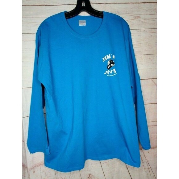 Gildan Ultra Cotton 2XL Women's Long Sleeve Blue Shirt – Jam’n Java 594 Mass Ave - Picture 5 of 12